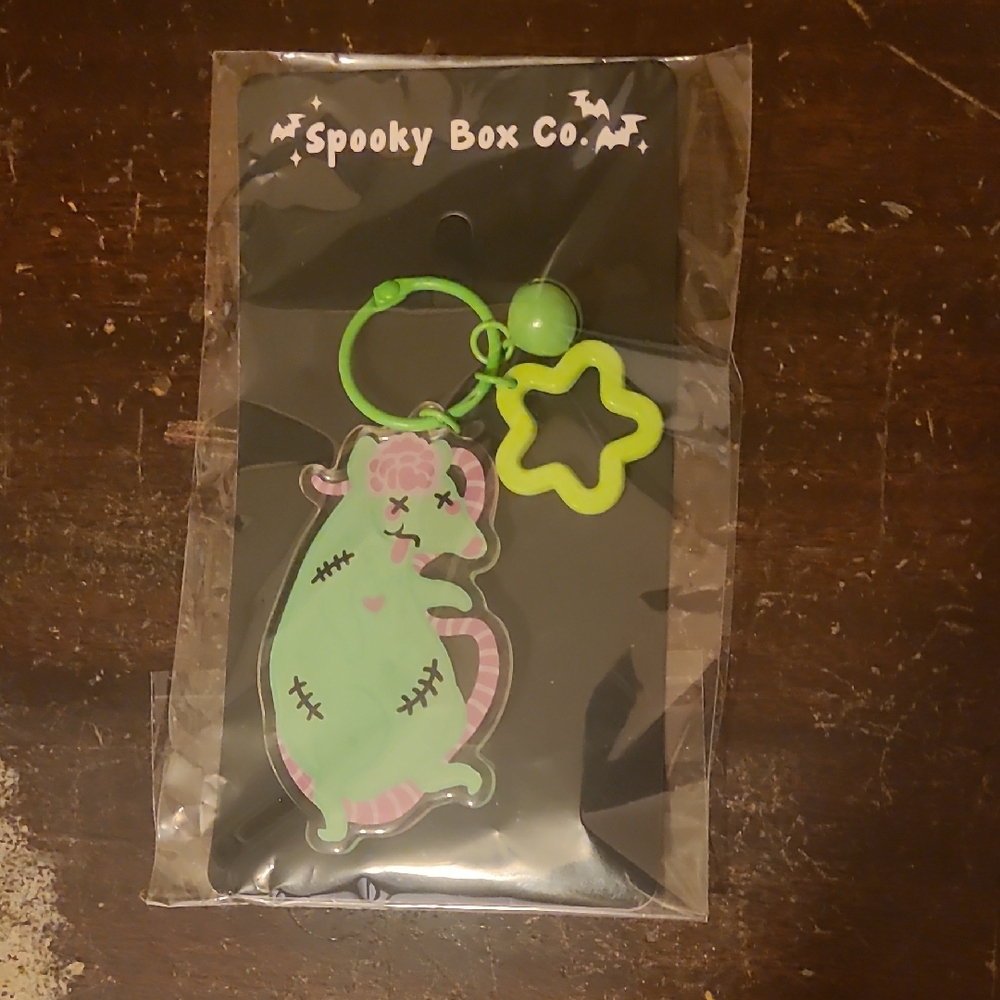 Spooky Box Club Dead Rat Keychain